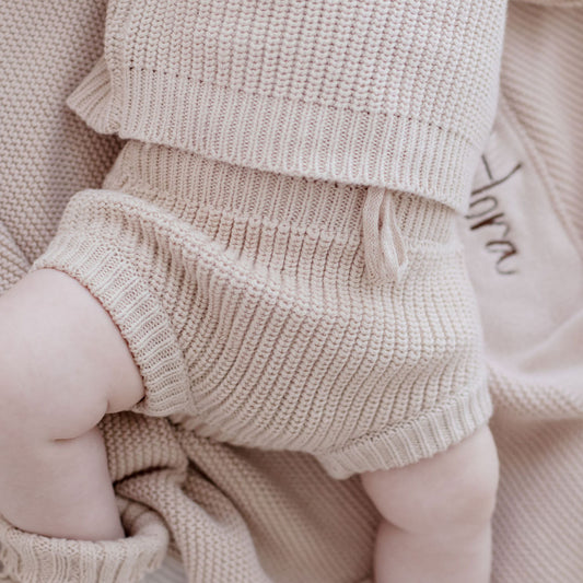 Classic Knit Shorts - Beige