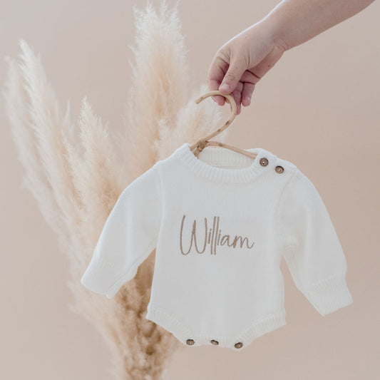 Classic Knit Romper - White