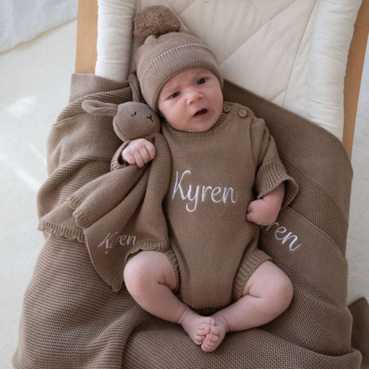 Classic Knit Romper - Mocha