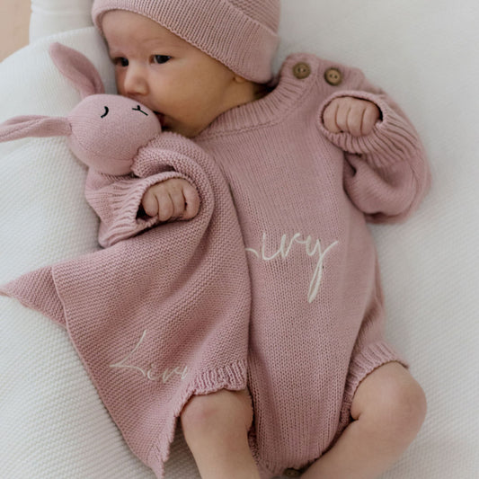 Classic Bunny Comforter – Dusty Pink