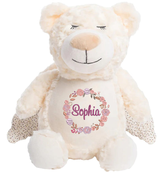 Angel Bear cubby personalised with embroidery
