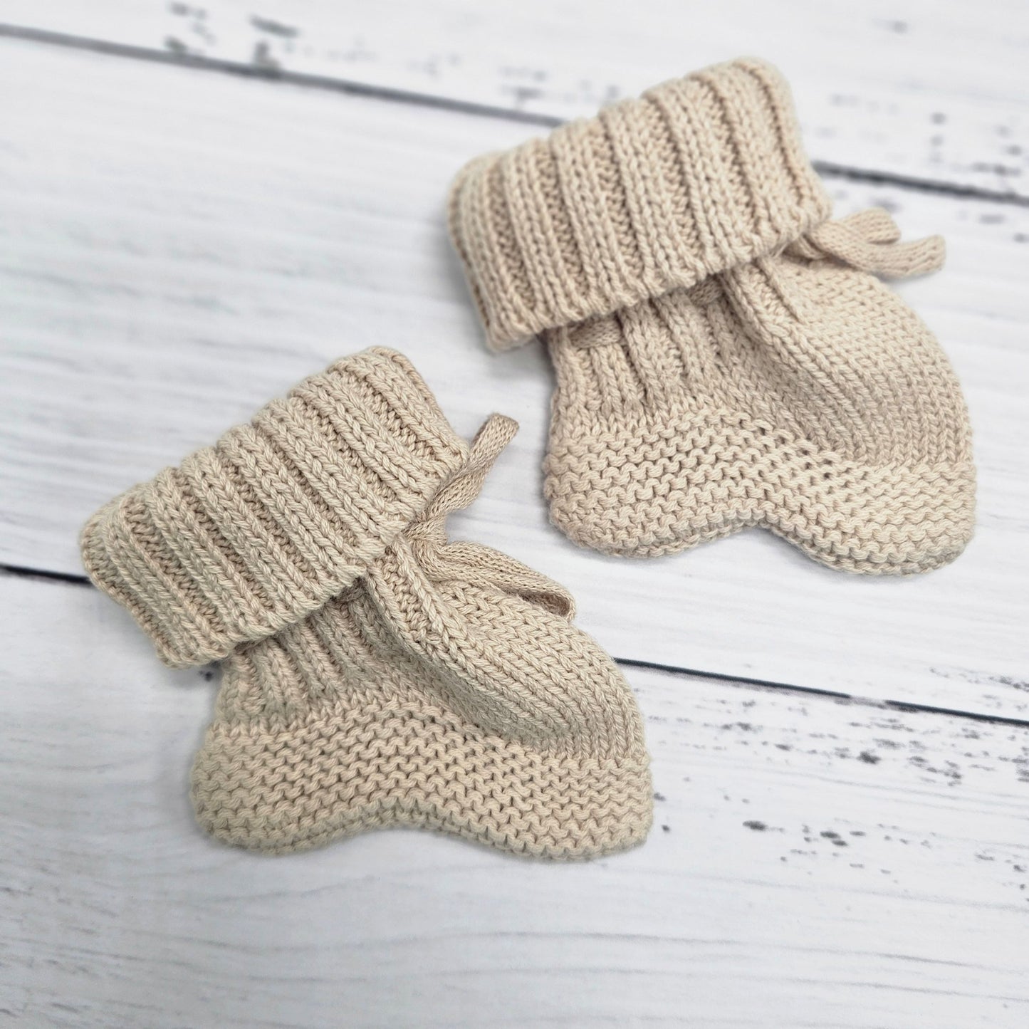 Classic Knit Booties - Beige