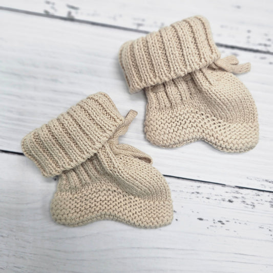 Classic Knit Booties - Beige