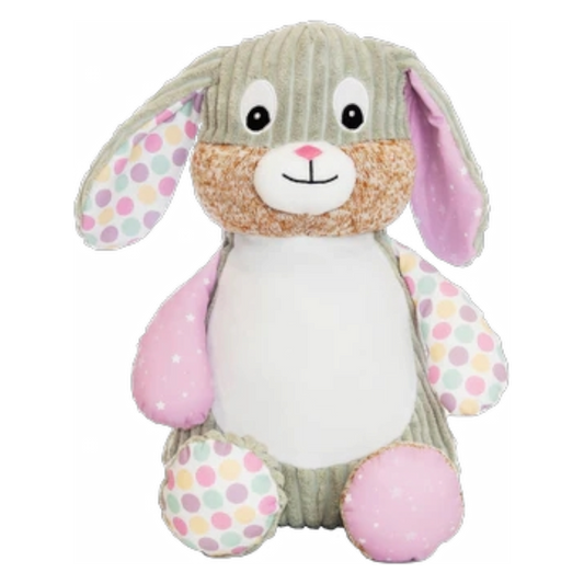 Personalised Pink Bubblegum Bunny Cubby Teddy personalise name with embroidery