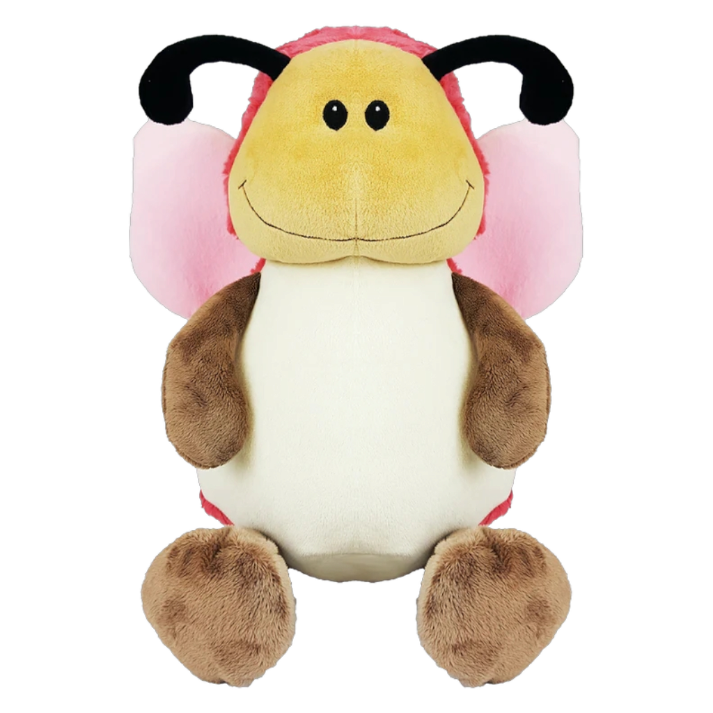 Personalised Pink Brown Butterfly Cubby Teddy personalise name with embroidery