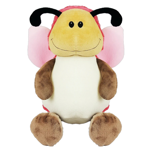 Personalised Pink Brown Butterfly Cubby Teddy personalise name with embroidery