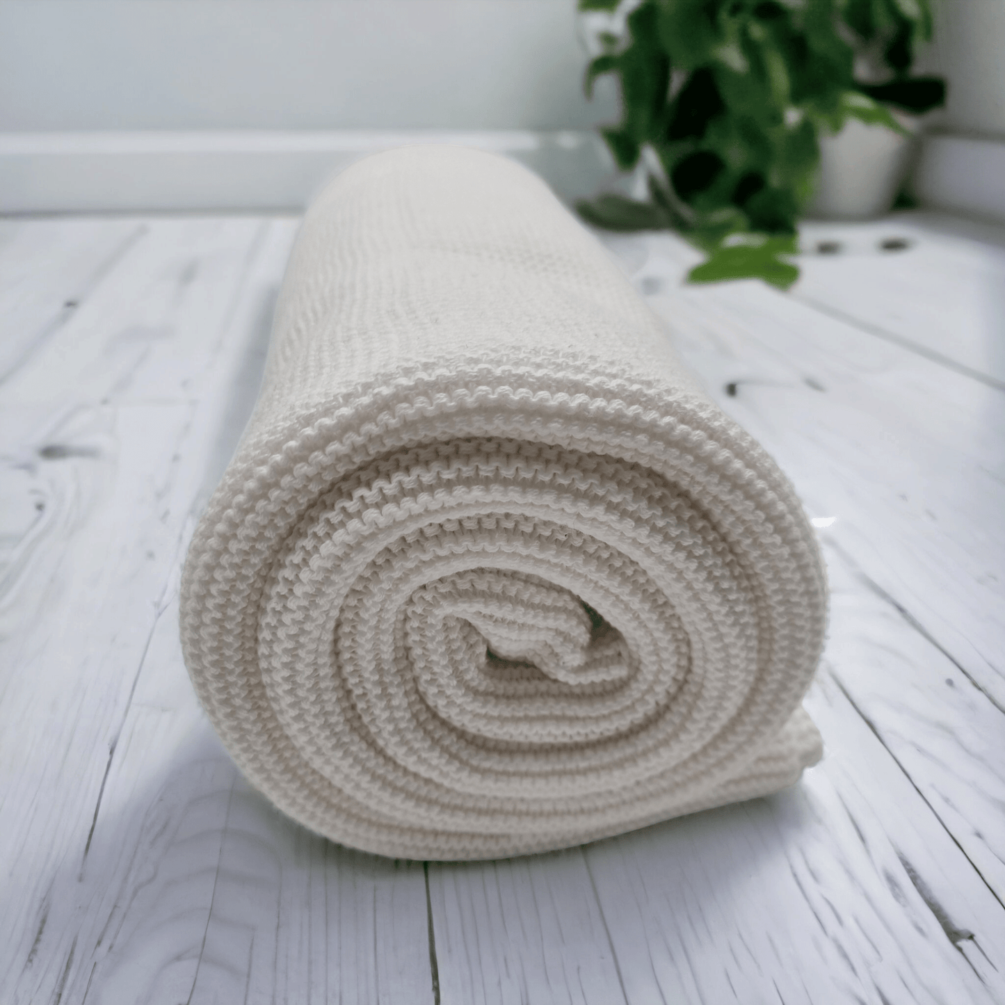 White Personalised Cotton Knit Baby Blanket personalise newborn name with embroidery