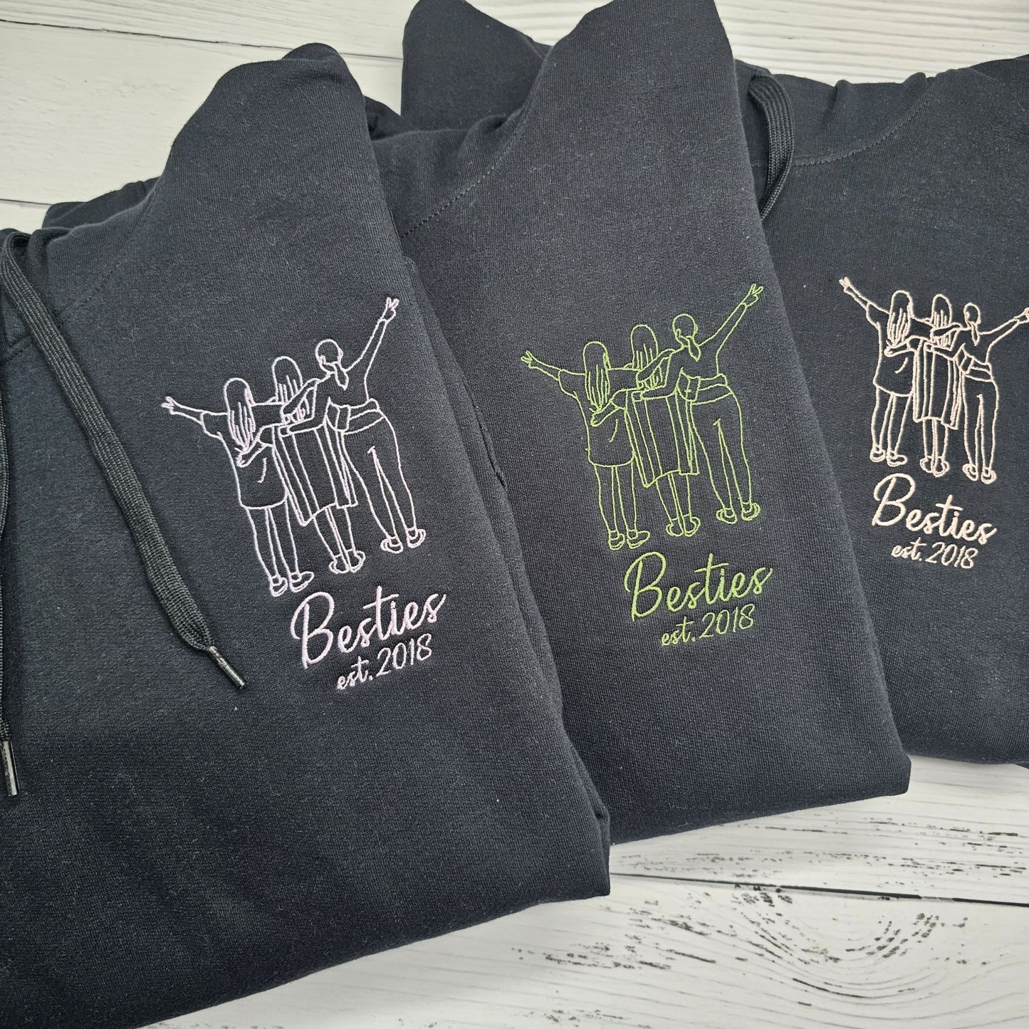 Custom Line Drawing Embroidered Sweatshirts