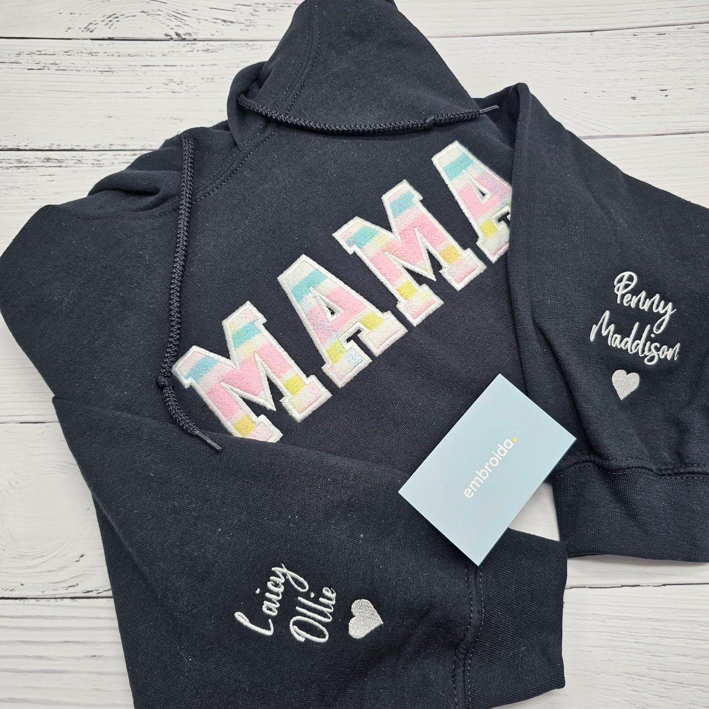MAMA Memory Sweater made from babies clothing embroidered