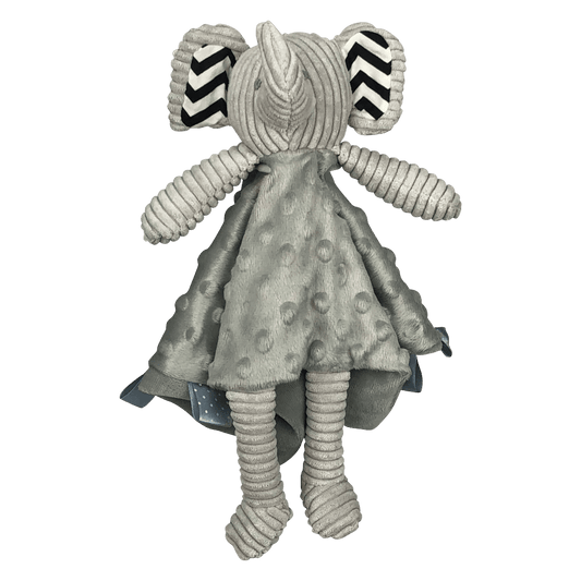 Minky Grey Elephant Personalised Baby Comforter