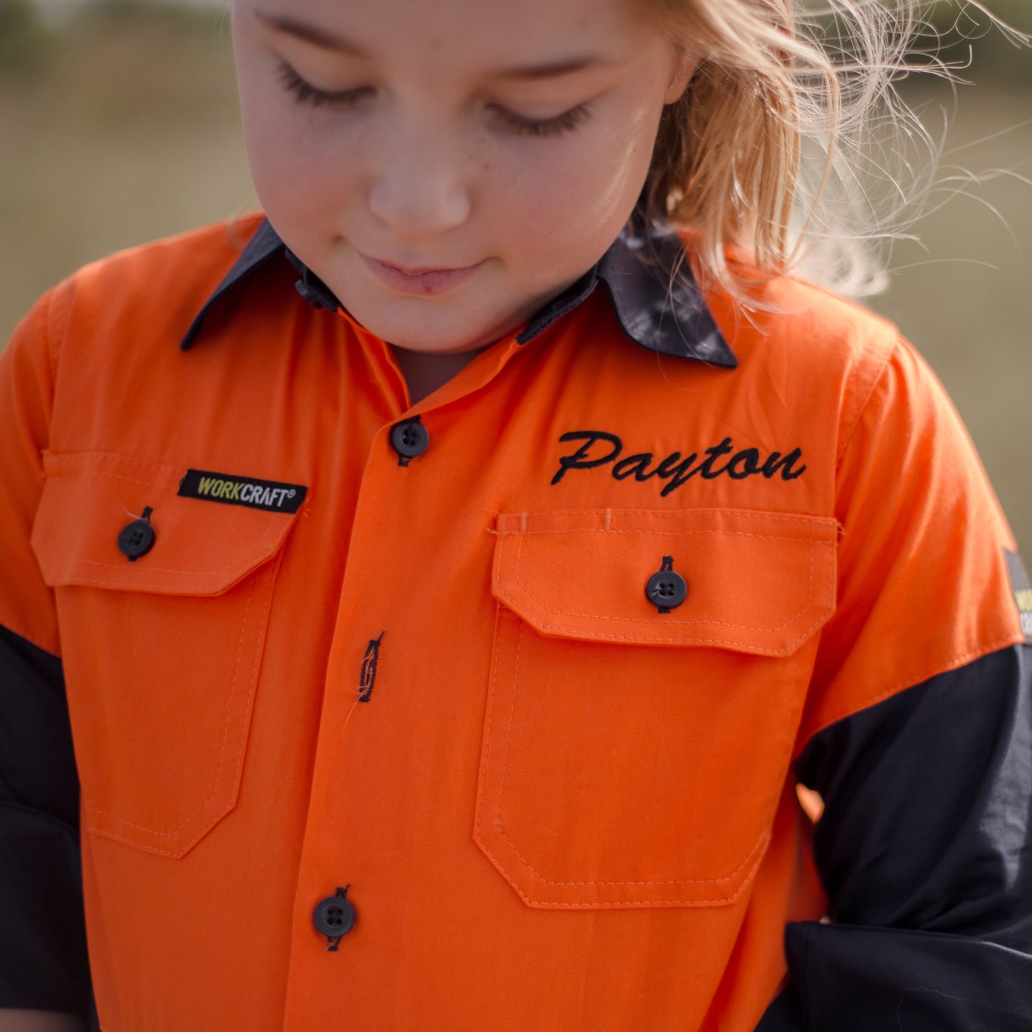 Baby and Kis Hi Vis Shirt personalised with embroidery