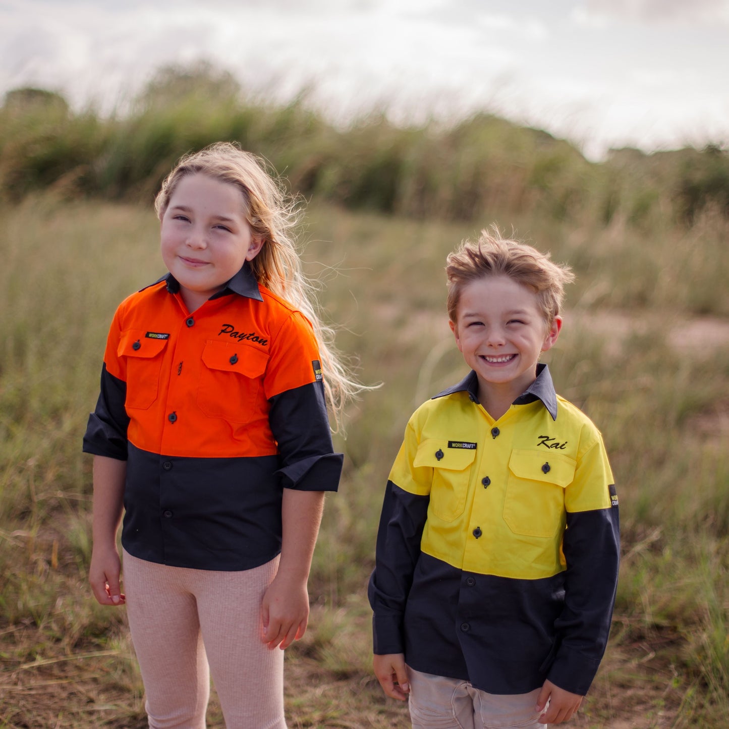 Baby and Kis Hi Vis Shirt personalised with embroidery
