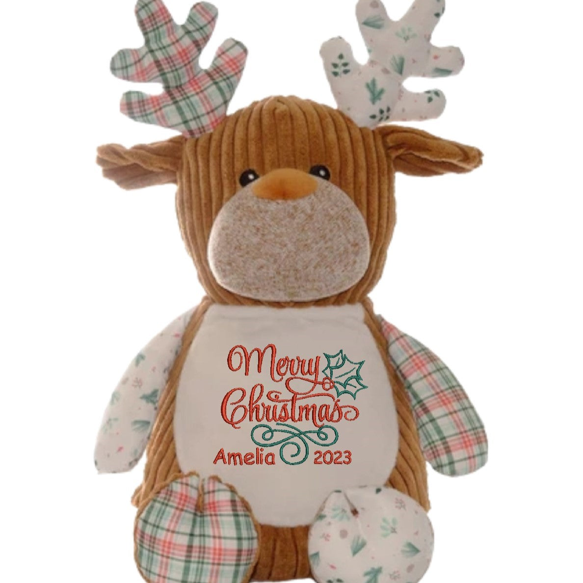 Winter Wonderland Christmas Cubby Teddy personalised with custom embroidery template