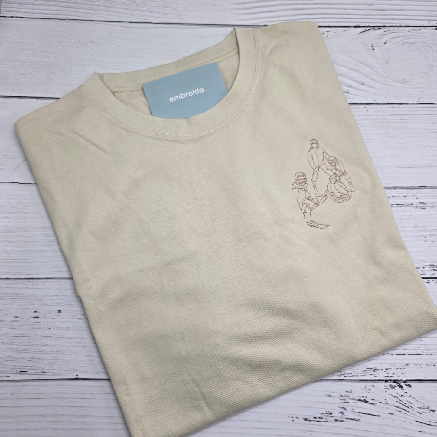 Custom Line Drawing Embroidered T-Shirts