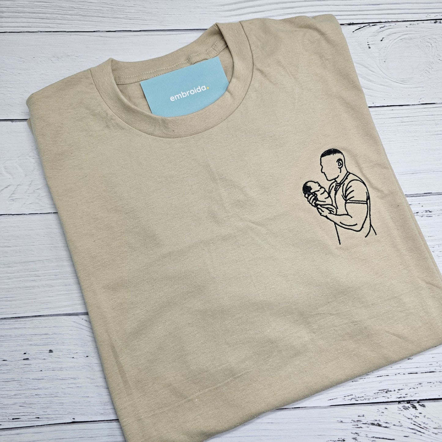 Custom Line Drawing Embroidered T-Shirts