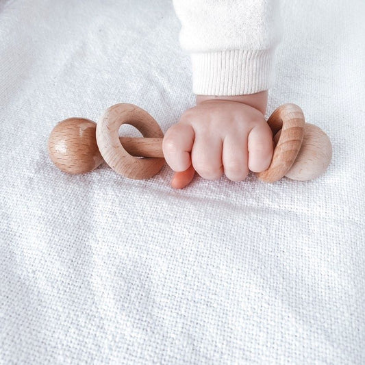 Wooden Rattle Baby Teether