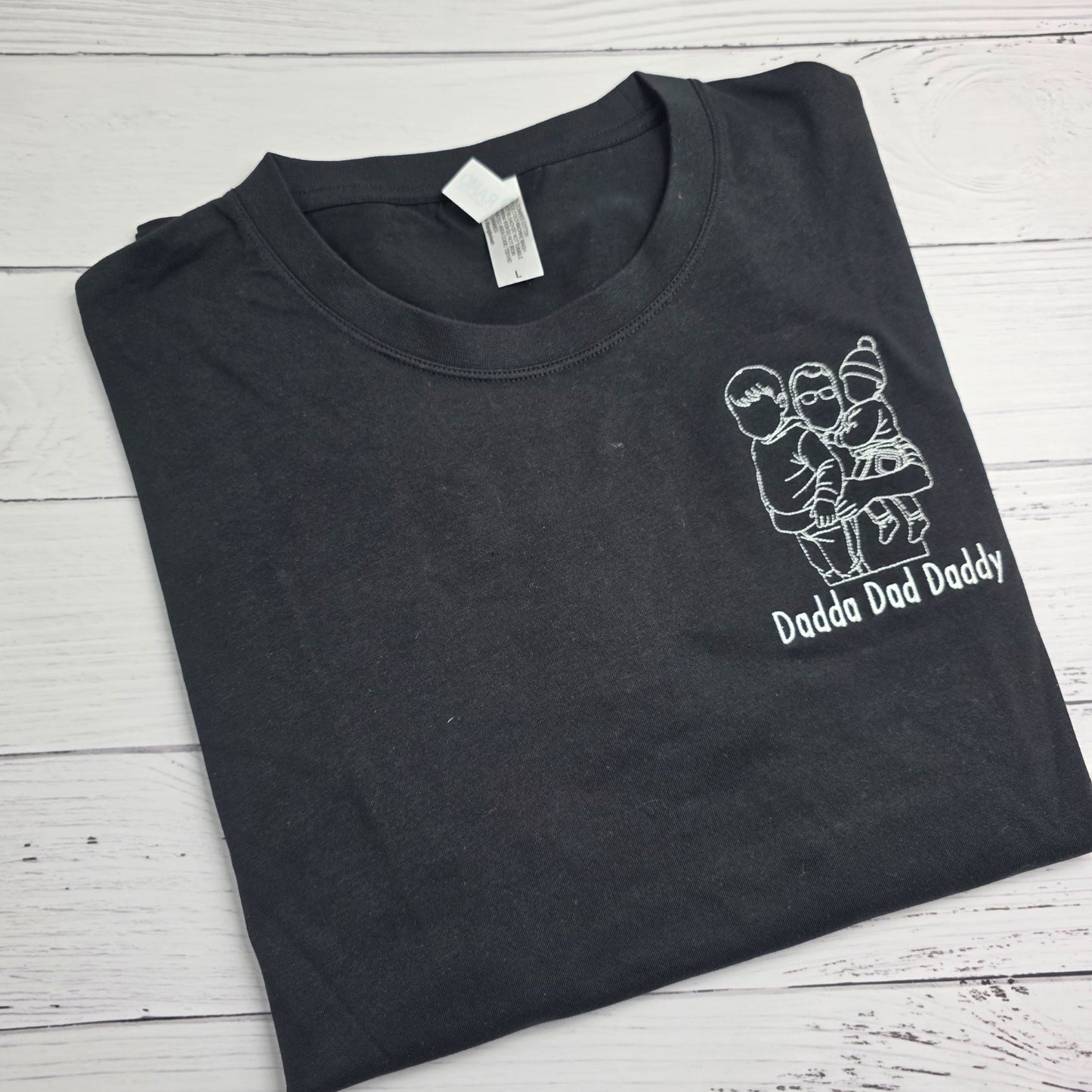 Custom Line Drawing Embroidered T-Shirts