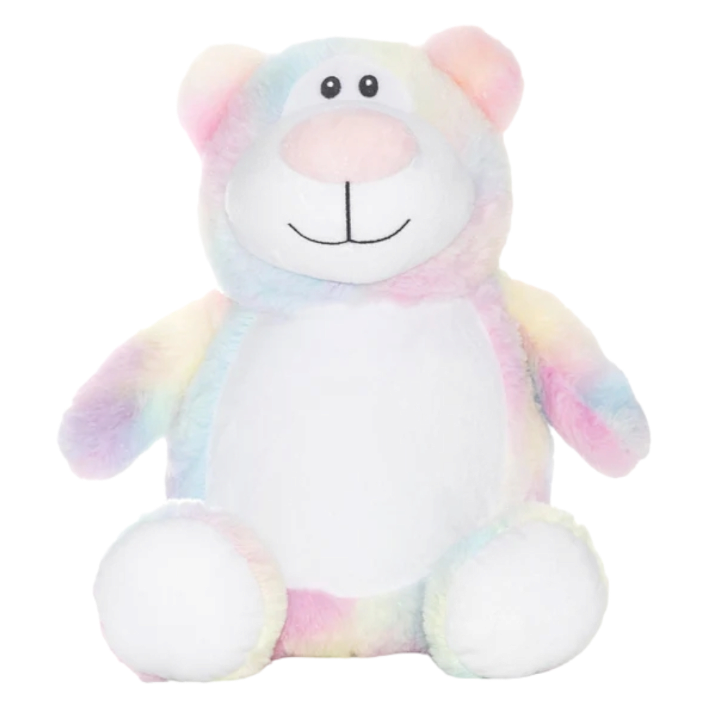 Personalised Pink pastel bear Cubby  Teddy personalise name with embroidery