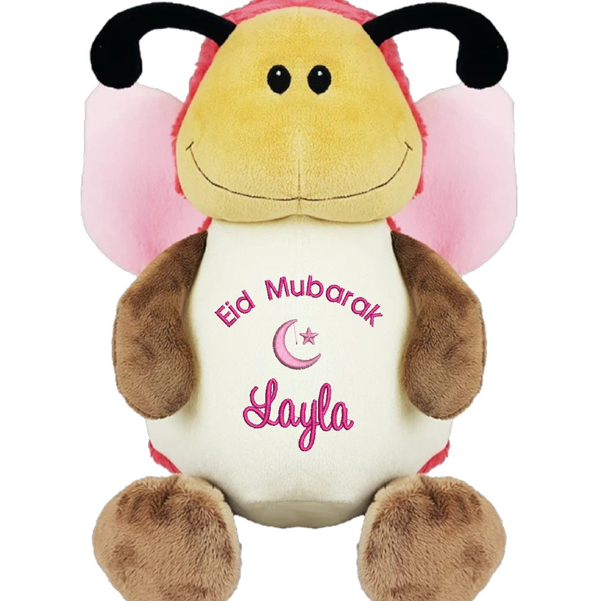 butterfly cubby teddy personalised with embroidery