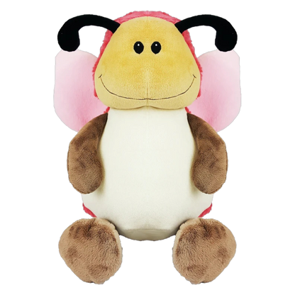 Personalised Pink Brown Butterfly Cubby  Teddy personalise name with embroidery