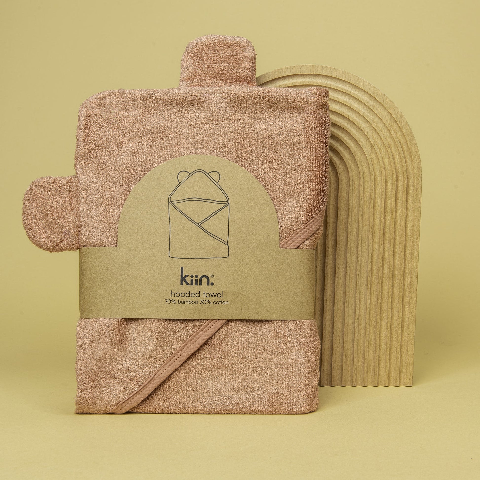 Dusty Pink baby newborn hooded bath towel personalise name with embroidery