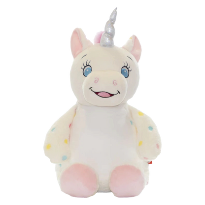 Personalised spotty unicorn Cubby  Teddy personalise name with embroidery