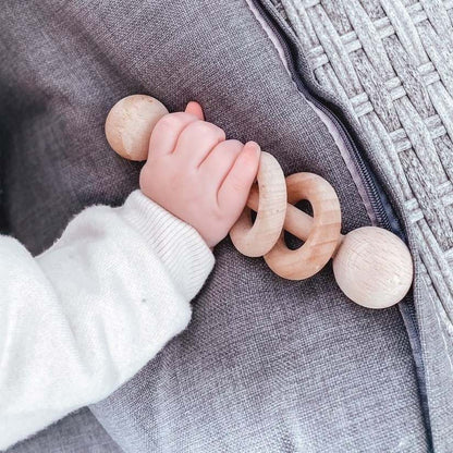 Wooden Rattle Baby Teether