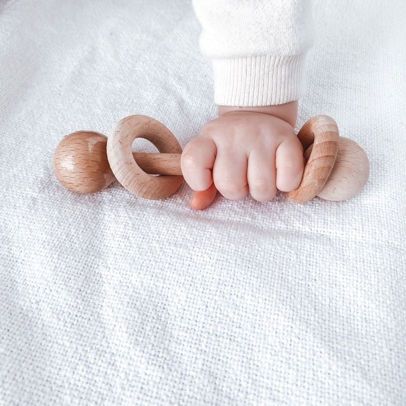 Wooden Rattle Baby Teether