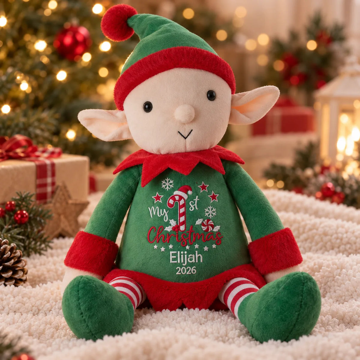Christmas elf embroidered with my 1st christmas